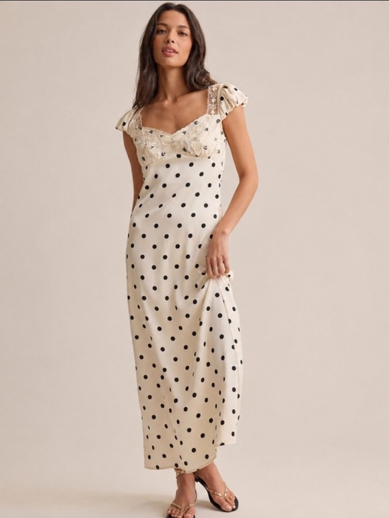 Altar'd State Dresses & Skirts - Altar'd State Polka Dot Midi Dress with Butterfly Detail